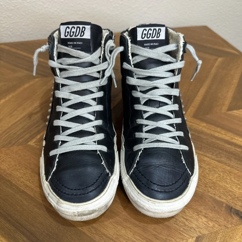 Golden Goose Slide Black Studs High Top Sneaker Women 39 Skateboard Street Urban